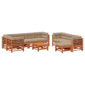 Zahradní lounge set 10 pcs Voskově hnědá - obrázek 2