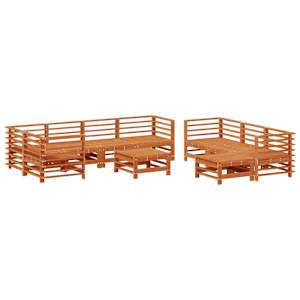 Zahradní lounge set 10 pcs Voskově hnědá - obrázek 3