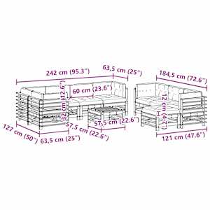 Zahradní lounge set 10 pcs Voskově hnědá - obrázek 9
