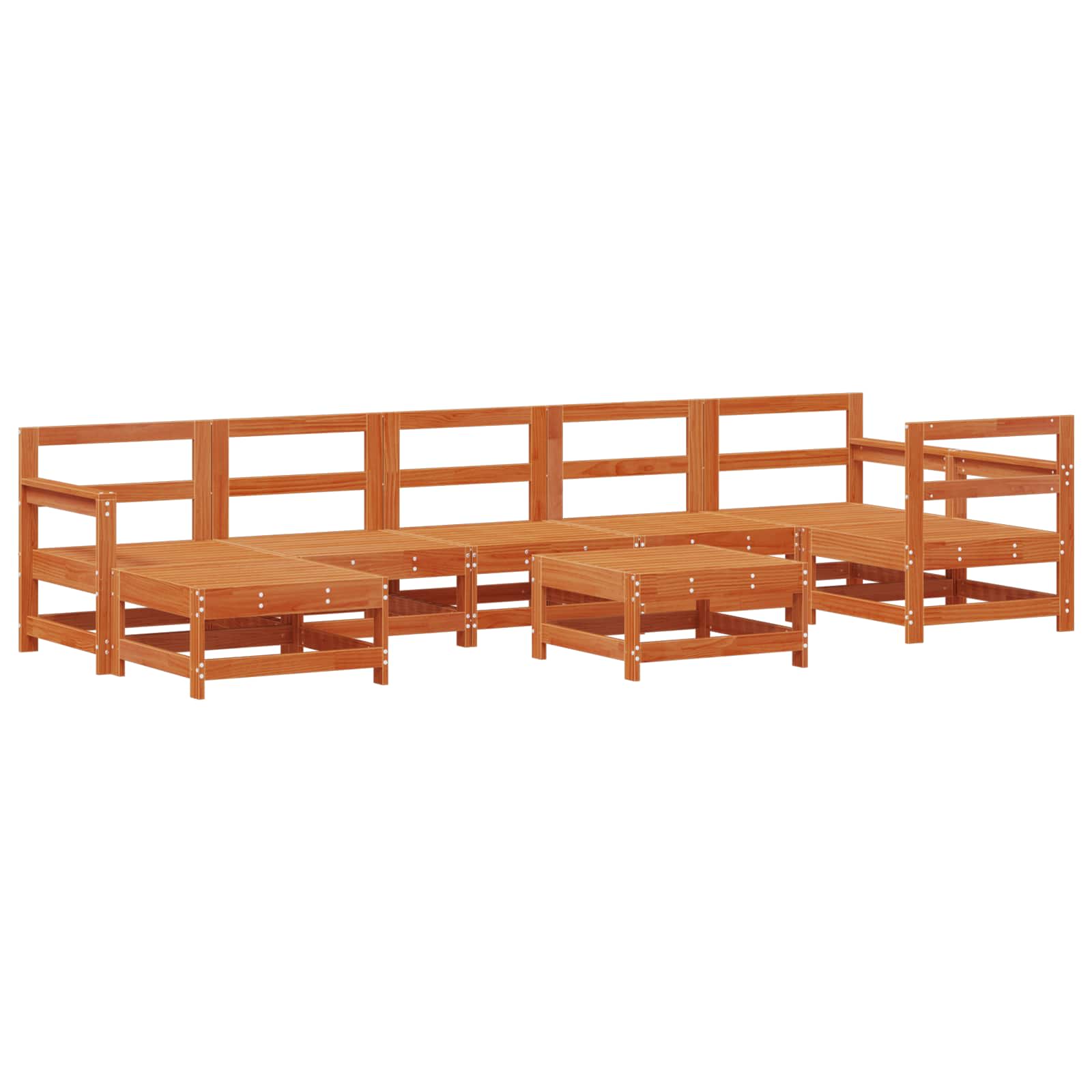 Tuin loungeset 8 pcs Waskleur Bruin Massief grenenhout image 2