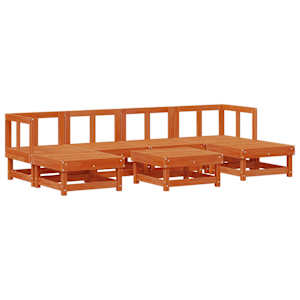 Zahradní lounge set 7 pcs Voskově Hnědá Masivní borovice - obrázek 2