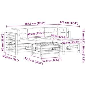 Zahradní lounge set 5 pcs Voskově Hnědá Masivní borovice - obrázek 9