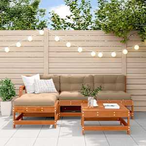 Vrtna dnevna garnitura 5 pcs Voskan Rjava Masivna borovina