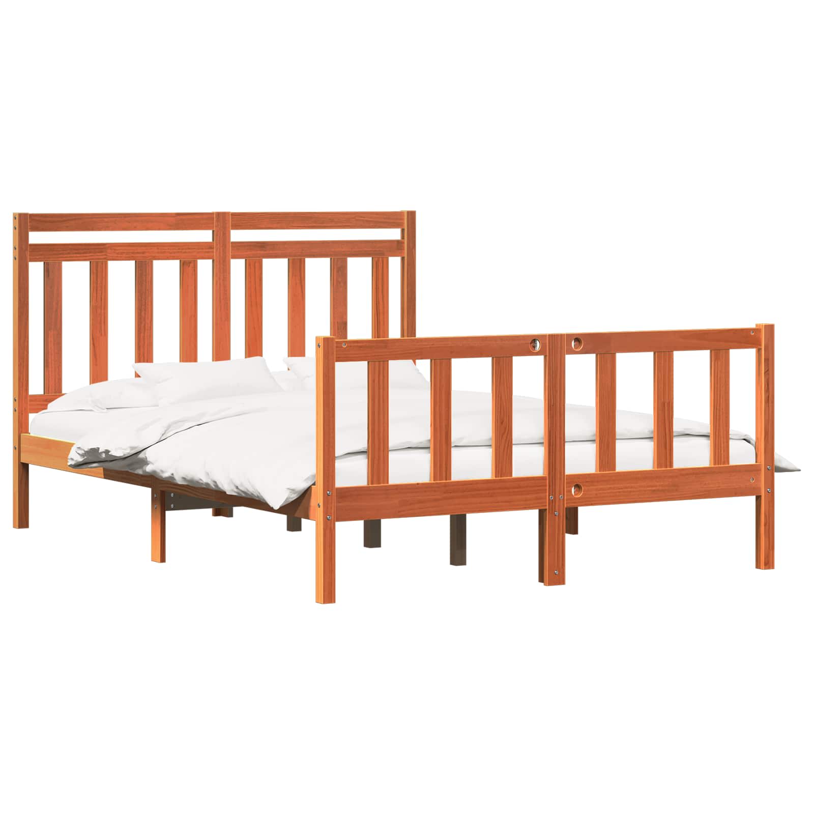 Bedframe 2 pcs Wasbruin 150 x 200 cm Massief grenenhout image 2