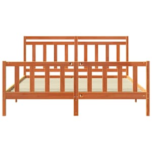 Rám postele s čelo 2 pcs Voskově hnědá 205,5 x 185,5 x 100 cm - obrázek 4