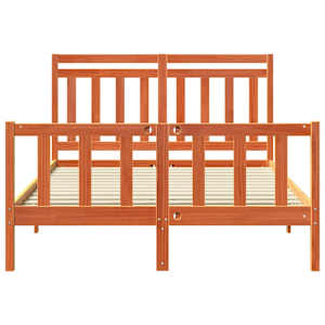 Rám postele s čelo 2 pcs Voskově hnědá 205,5 x 145,5 x 100 cm - obrázek 4