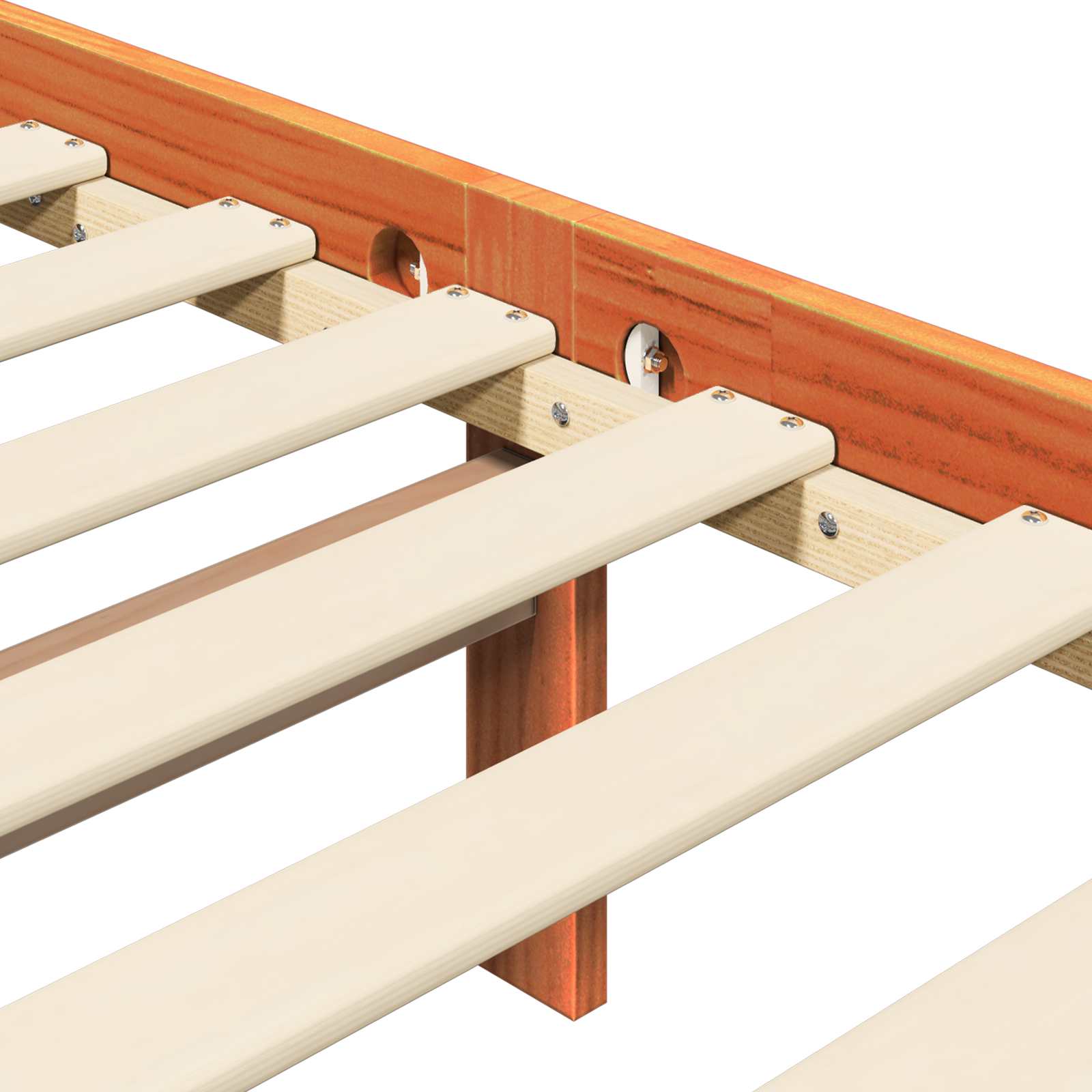 Bedframe 2 pcs Wasbruin 150 x 200 cm Massief grenenhout image 7