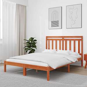 Konstrukcija postelje Voskast rjav 205,5 x 155,5 x 100 cm