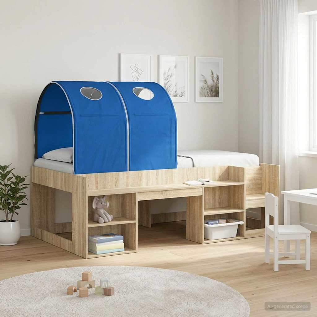 vidaXL Tunel pentru Pat 2 pcs albastru 211 x 52,5 x 2 cm Poliester