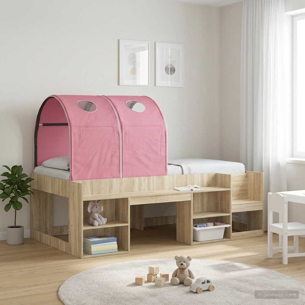 vidaXL Tunel pentru Pat 2 pcs Roz 211 x 52,5 x 2 cm Poliester