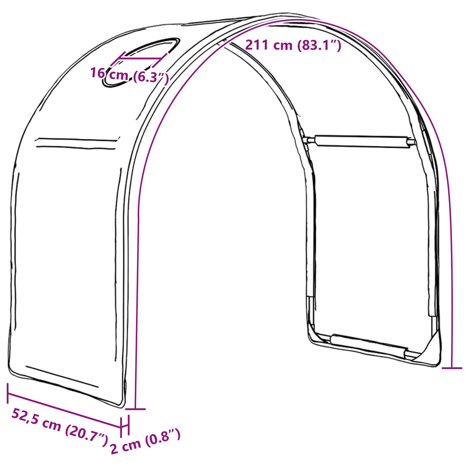 Tunel postele 2 pcs Bílá 211 x 52,5 x 2 cm Polyester - obrázek 12