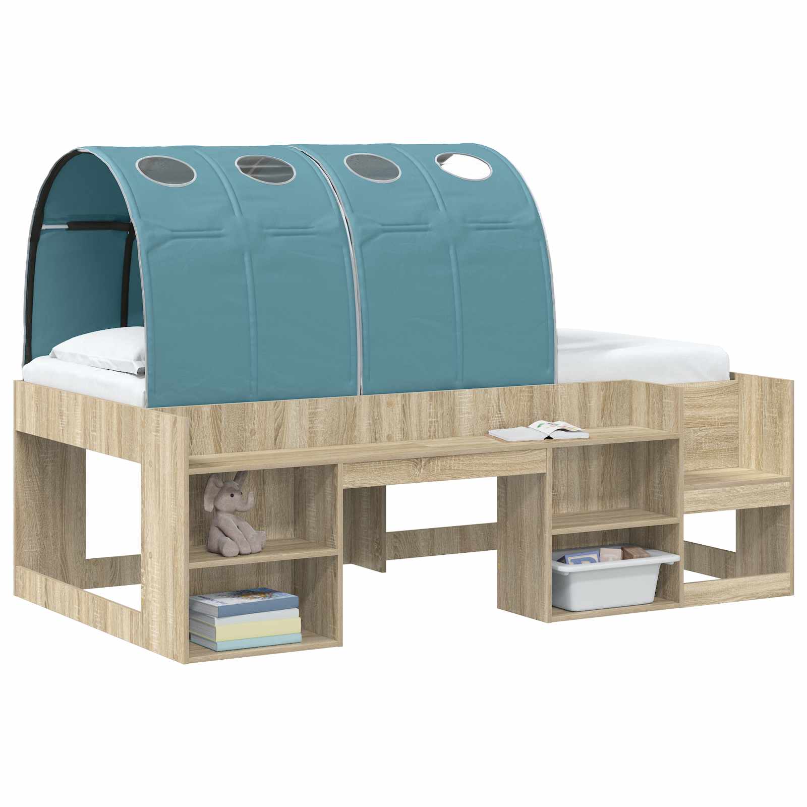Tunel postele 2 pcs Světle modrá 211 x 67.5 x 2 cm Polyester - obrázek 3