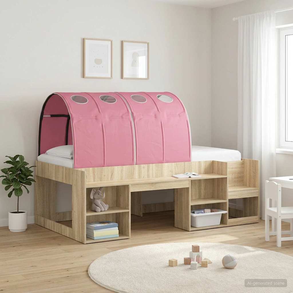 vidaXL Tunel pentru Pat 2 pcs Roz 211 x 67.5 x 2 cm Poliester
