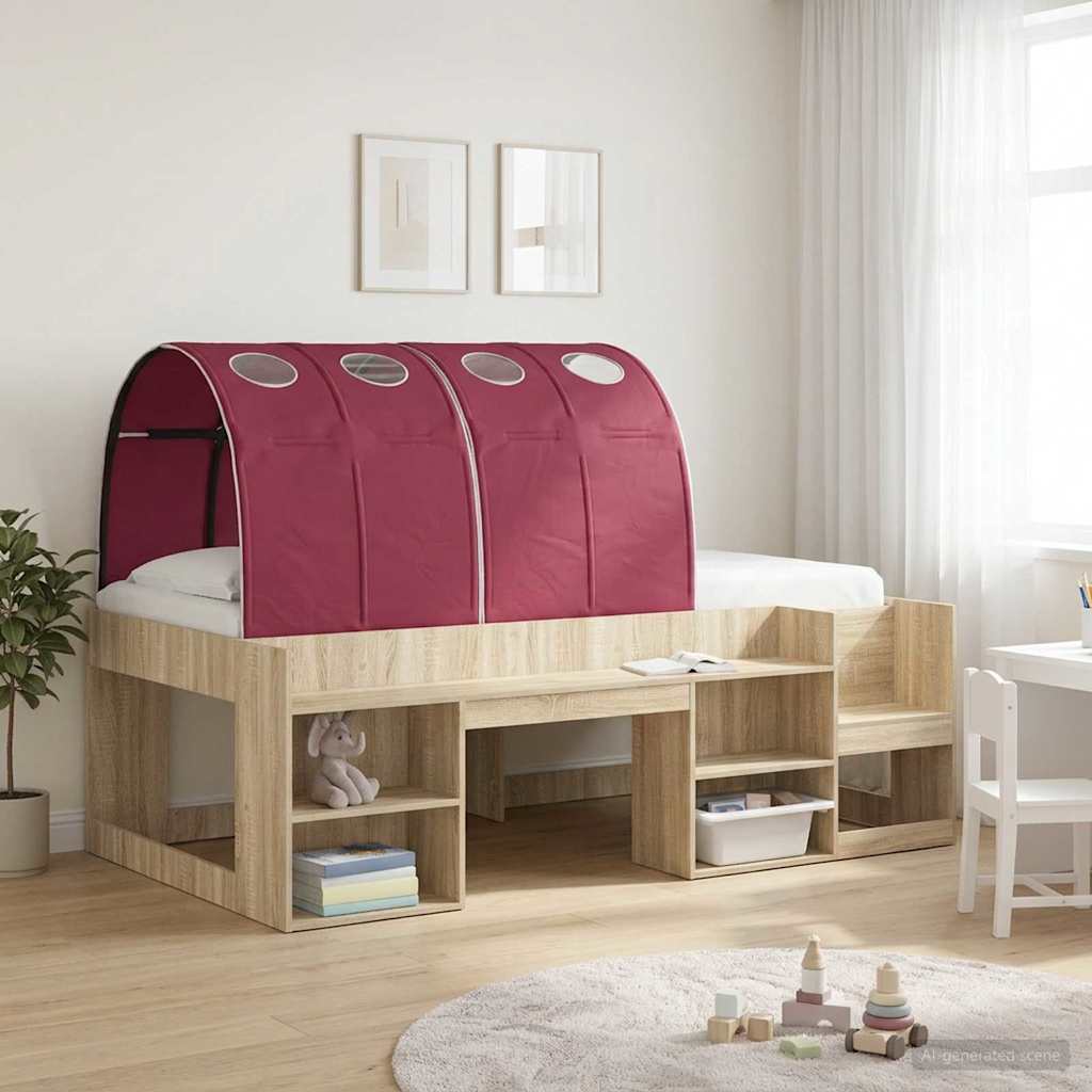 Tunel postele 2 pcs Červená 211 x 67.5 x 2 cm Polyester - obrázek 4