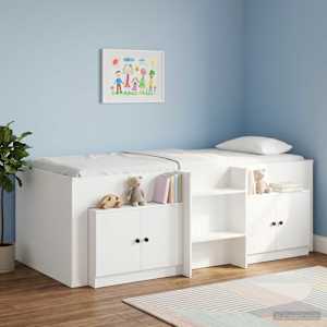 Shranjevalna omara za loft posteljo 2 kos Bela 66 x 35 x 48 cm