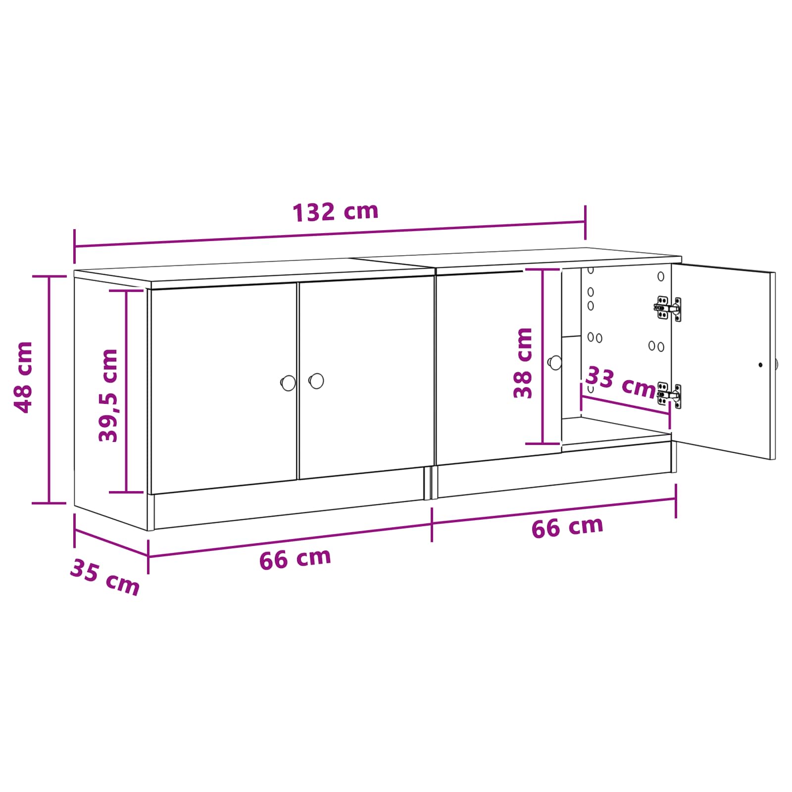 Zásuvka pod postel 2 pcs Bílá 66 x 35 x 48 cm Dřevěný materiál - obrázek 7