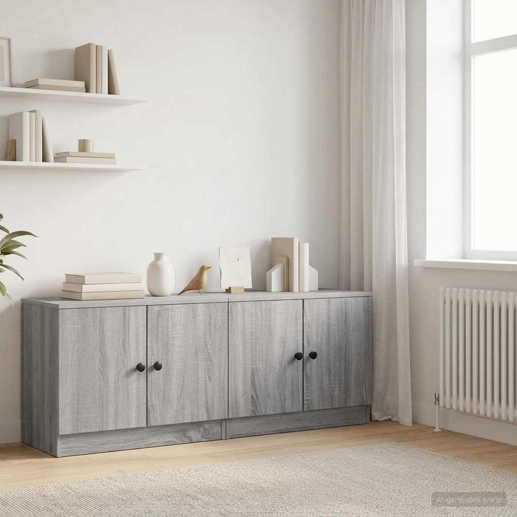 Zásuvka pod postel se dveřmi 2 pcs Šedý Sonoma 66 x 35 x 48 cm