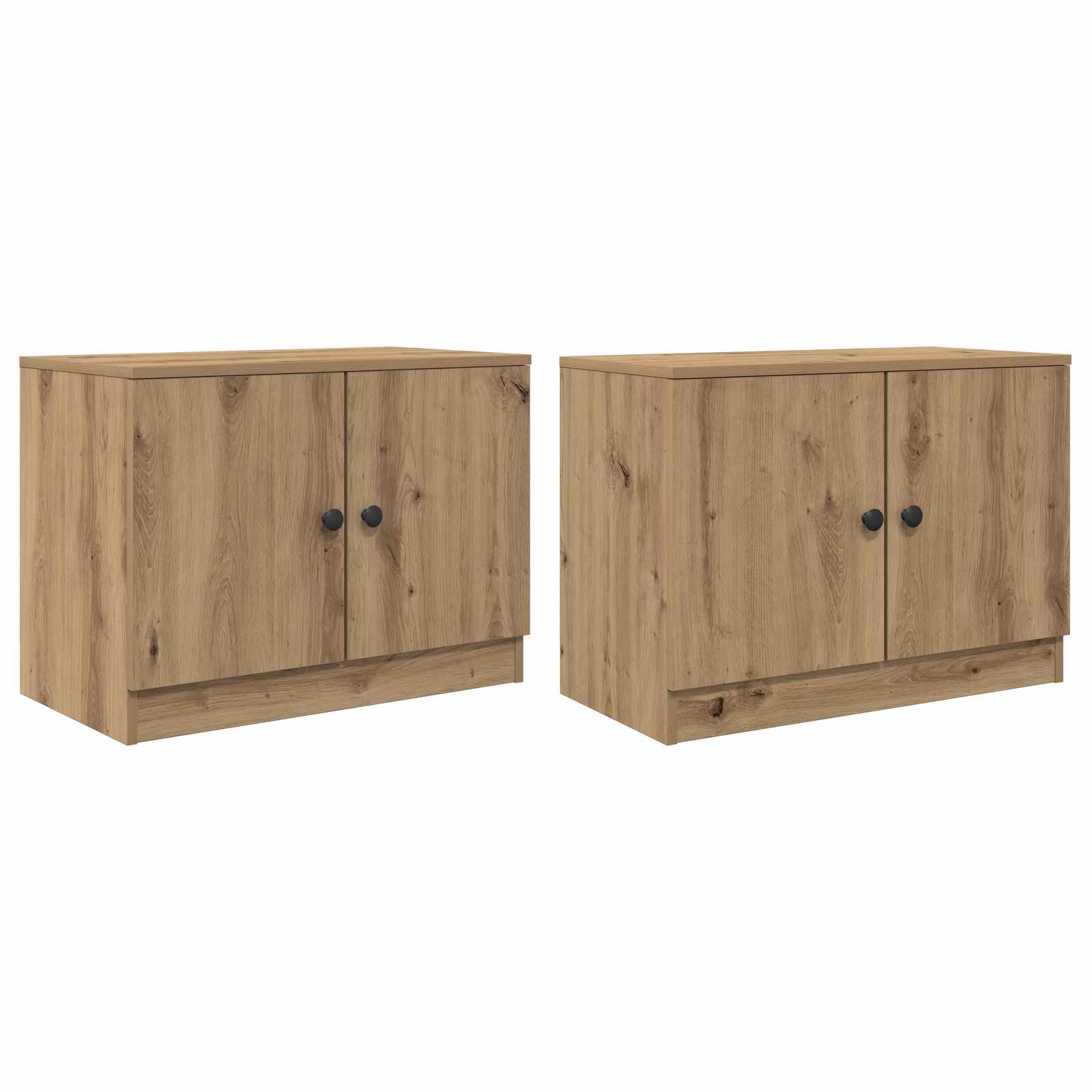 Zásuvka pod postel se dveřmi 2 pcs Dub artisan 66 x 35 x 48 cm - obrázek 3