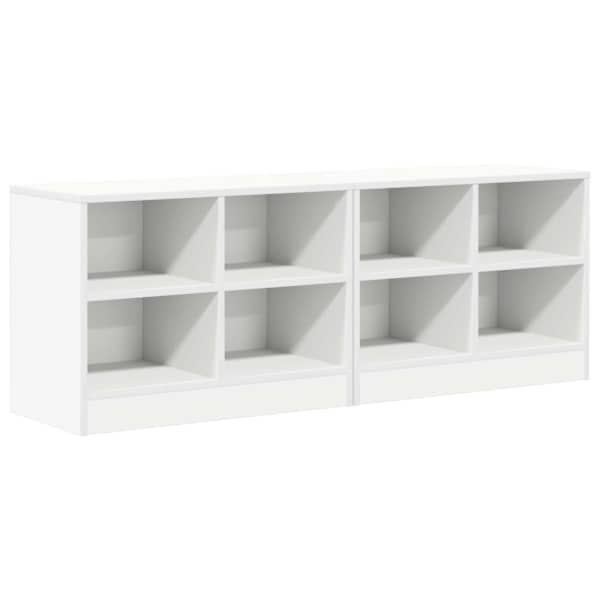 vidaXL Voodikapp riiuliga 2 tk Valge 66 x 33 x 48 cm Tehispuit