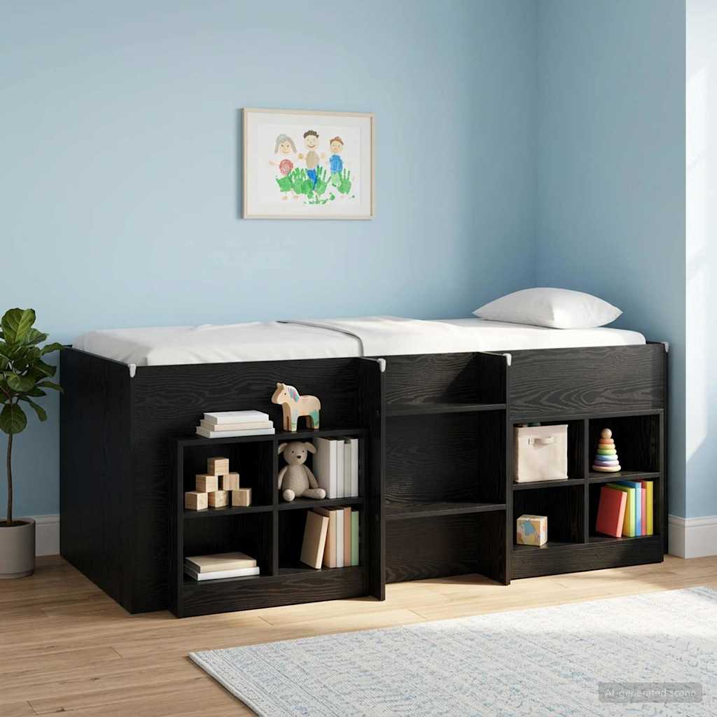 Sängynkaappi 2 pcs Musta tammi 66 x 33 x 48 cm Tekninen puu