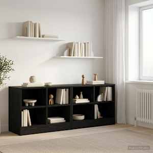 Zásuvka pod postel s policí 2 pcs Černý dub 66 x 33 x 48 cm - obrázek 1