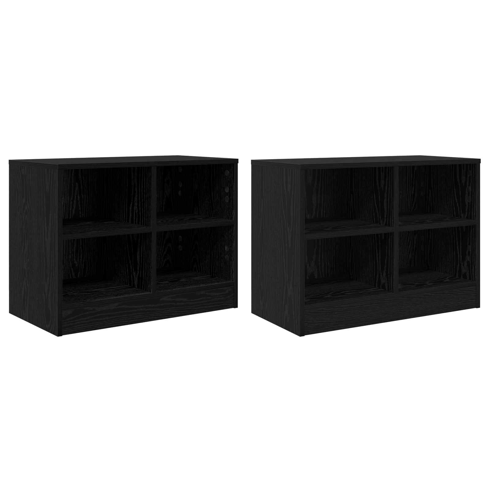Zásuvka pod postel s policí 2 pcs Černý dub 66 x 33 x 48 cm - obrázek 3