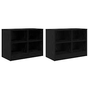 Zásuvka pod postel s policí 2 pcs Černý dub 66 x 33 x 48 cm - obrázek 3