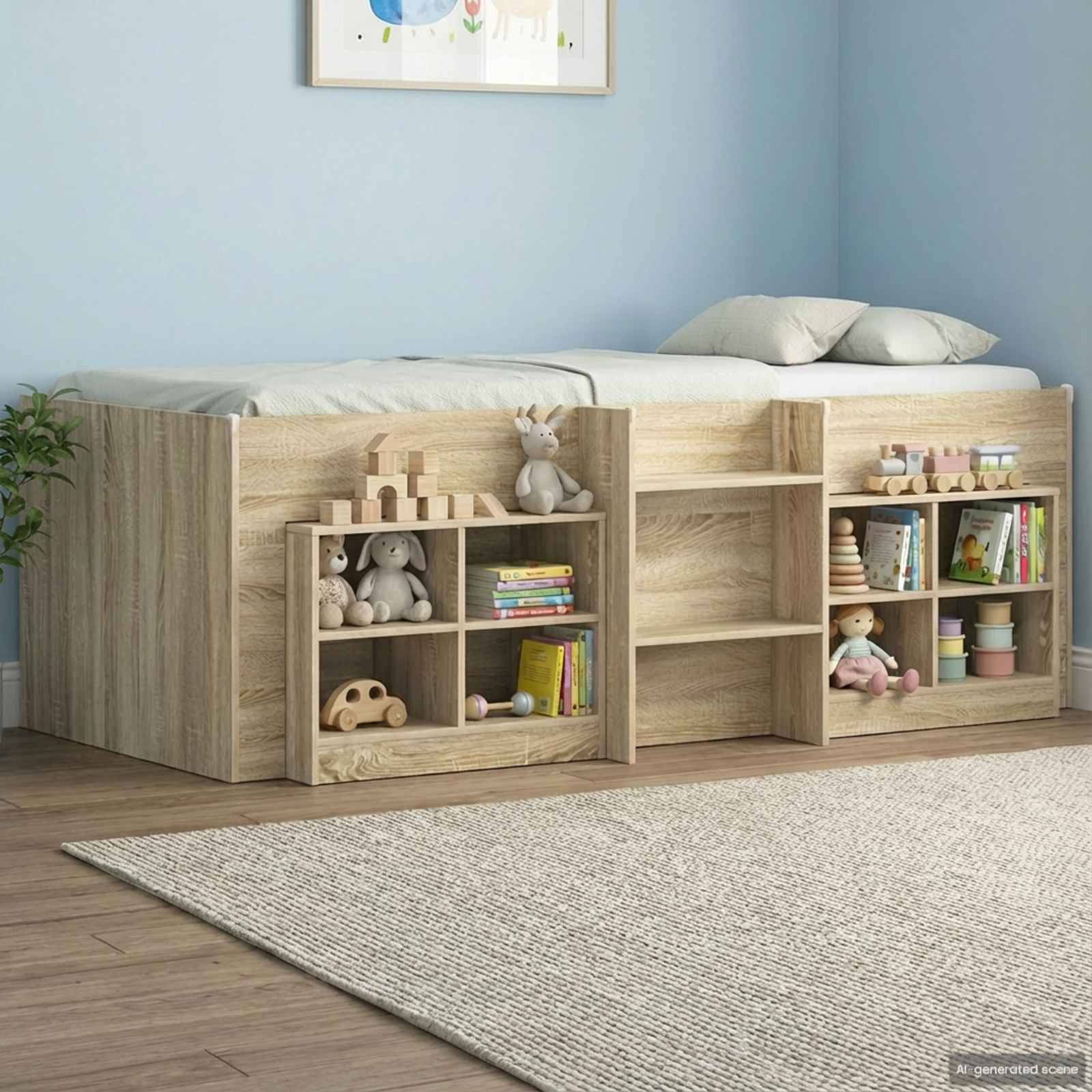 Sängynkaappi 2 pcs Sonoman tammi 66 x 33 x 48 cm Tekninen puu - Image 4