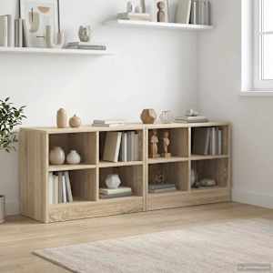 Posteljna omarica s polico 2 pcs Sonoma hrast 66 x 33 x 48 cm