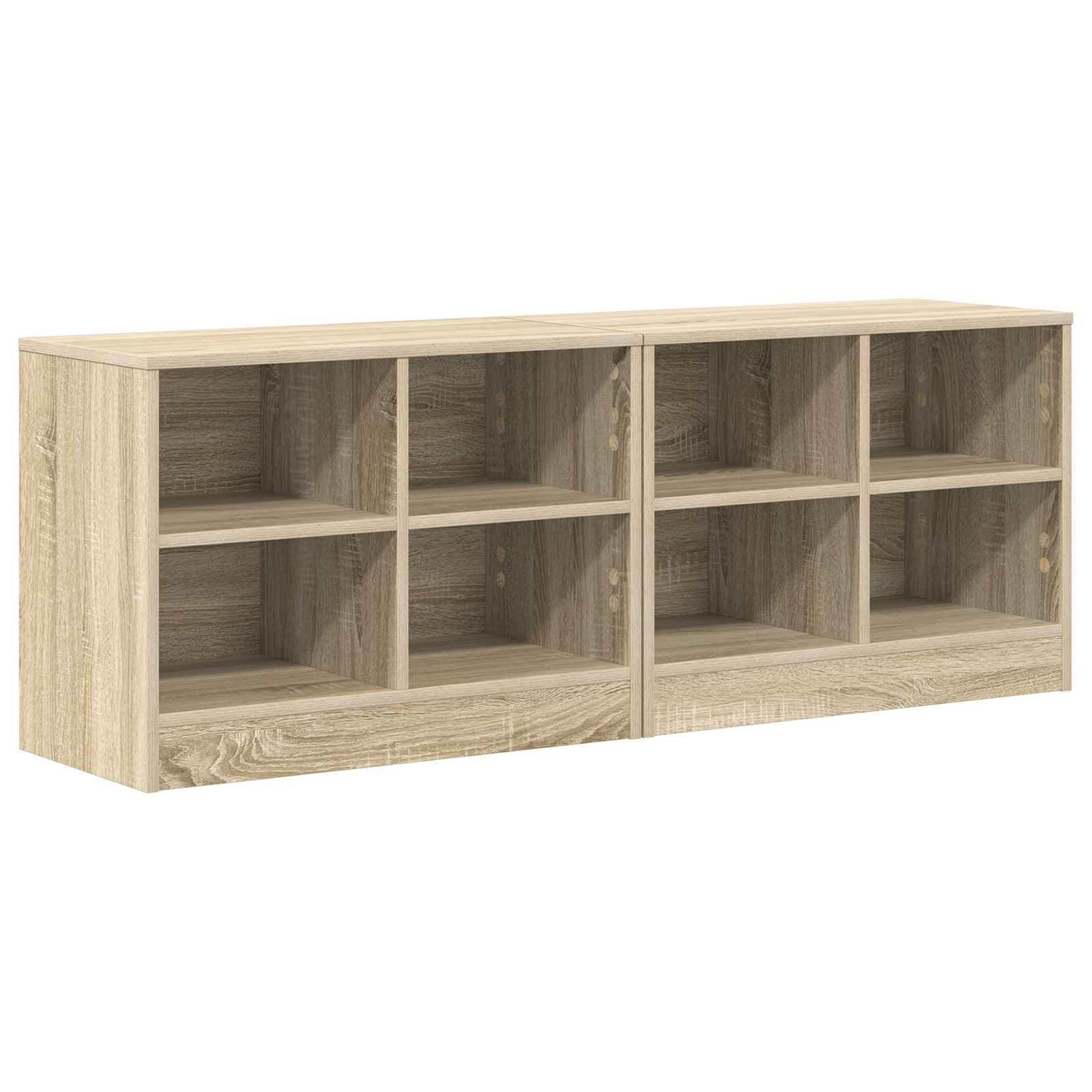 VidaXL Bedkast Met Plank 2 Pcs Sonoma Eik 66 X 33 X 48 Cm Bewerkt Hout