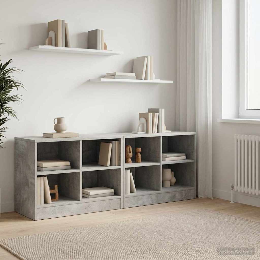 Zásuvka pod postel s policí 2 pcs Betonově šedá 66 x 33 x 48 cm
