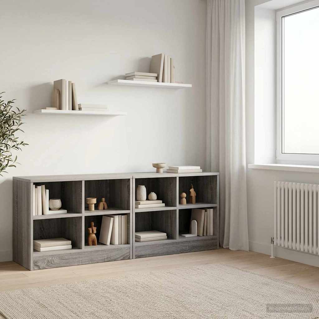 Zásuvka pod postel s policí 2 pcs Šedý Sonoma 66 x 33 x 48 cm