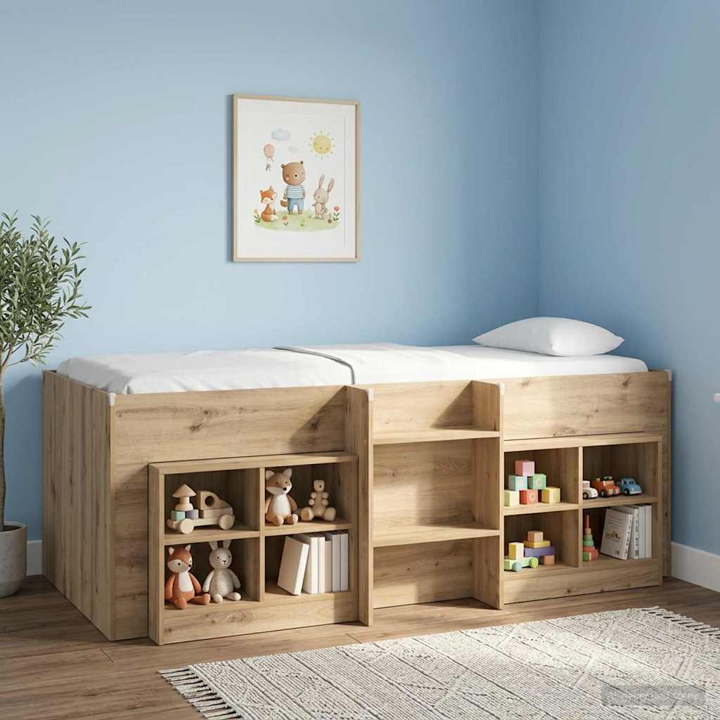 vidaXL Dulap de pat cu raft 2 pcs Stejar Artizanal 66 x 33 x 48 cm