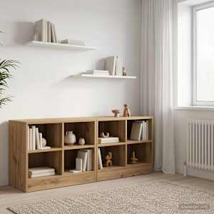 Zásuvka pod postel s policí 2 pcs Dub artisan 66 x 33 x 48 cm - obrázek 1