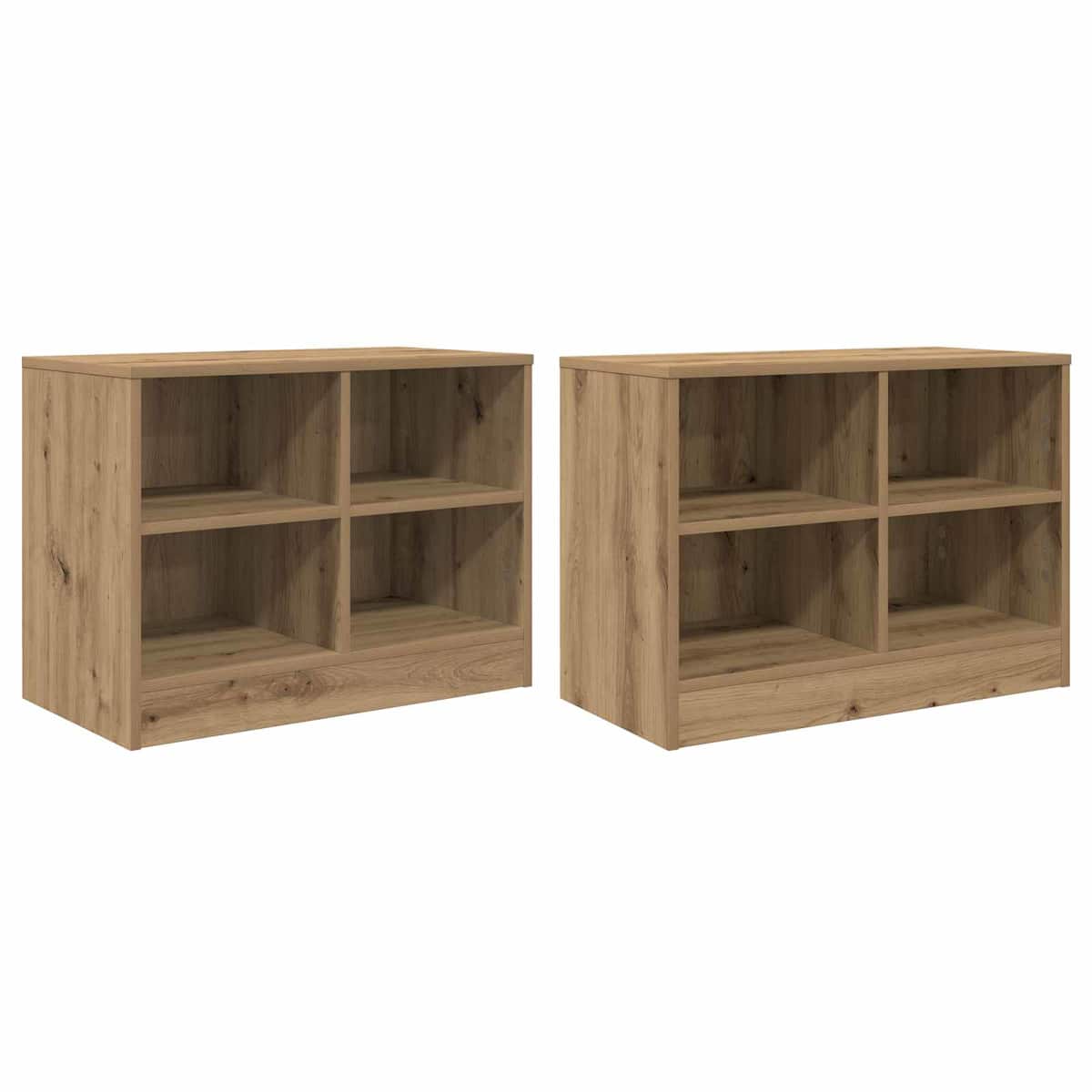 Sengeskab 2 stk. 66 x 33 x 48 cm Konstrueret træ - Billede 4