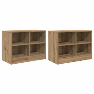 Zásuvka pod postel s policí 2 pcs Dub artisan 66 x 33 x 48 cm - obrázek 3