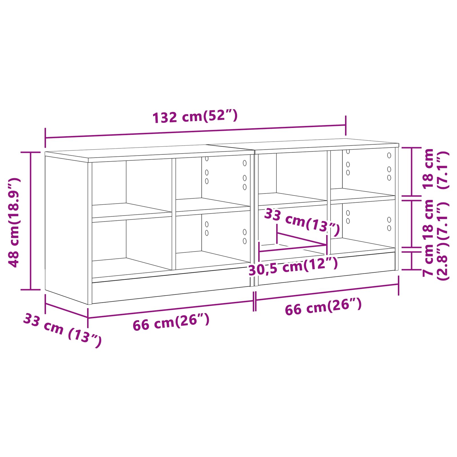 Zásuvka pod postel s policí 2 pcs Dub artisan 66 x 33 x 48 cm - obrázek 8