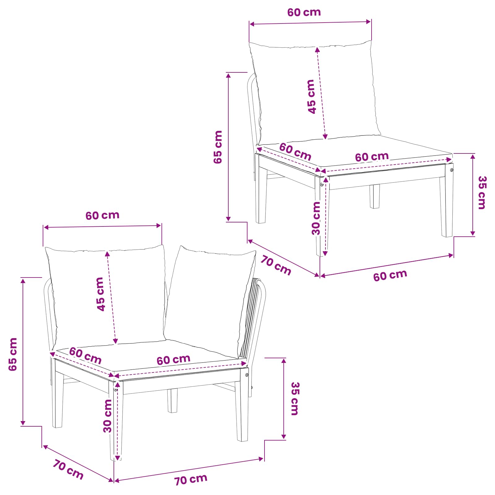 2 pcs Massief Acaciahout Naturel image 10