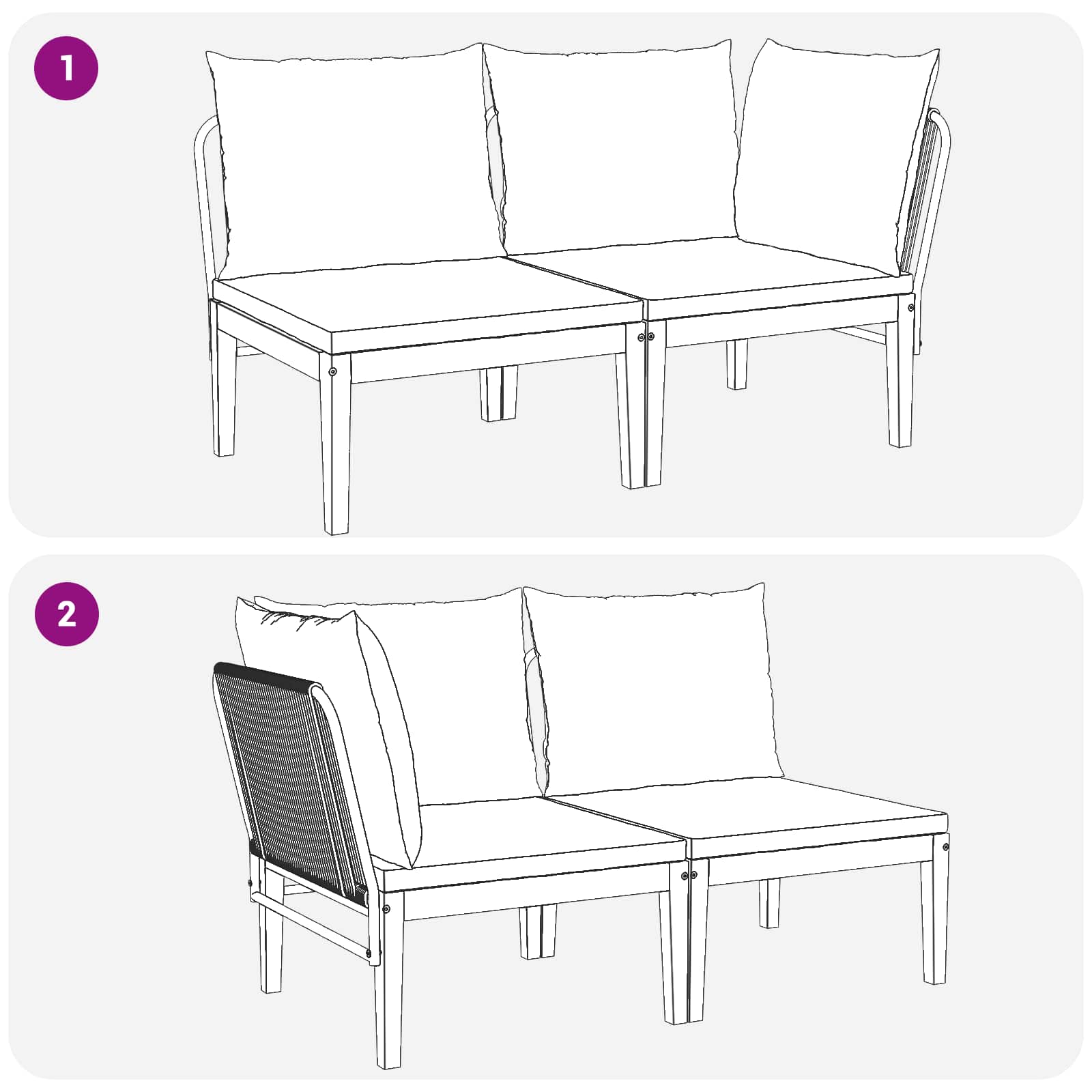 2 pcs Massief Acaciahout Naturel image 8