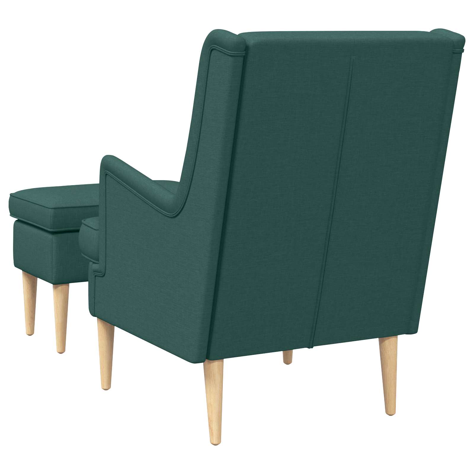 Fauteuil met Voetenbank 2 st Donkergroen Stof - Afbeelding 7