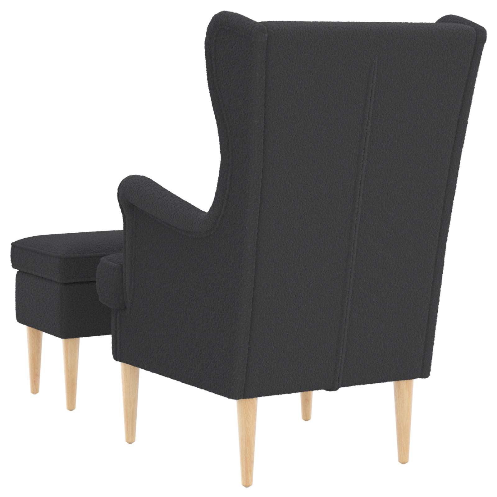 vidaXL Fauteuil met Voetenbank 2 st Donkergrijs Bouclé