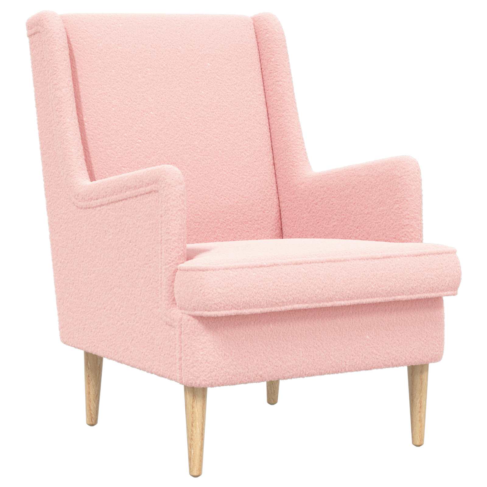 Fauteuil met Voetenbank 2 st Roze Bouclé - Afbeelding 4
