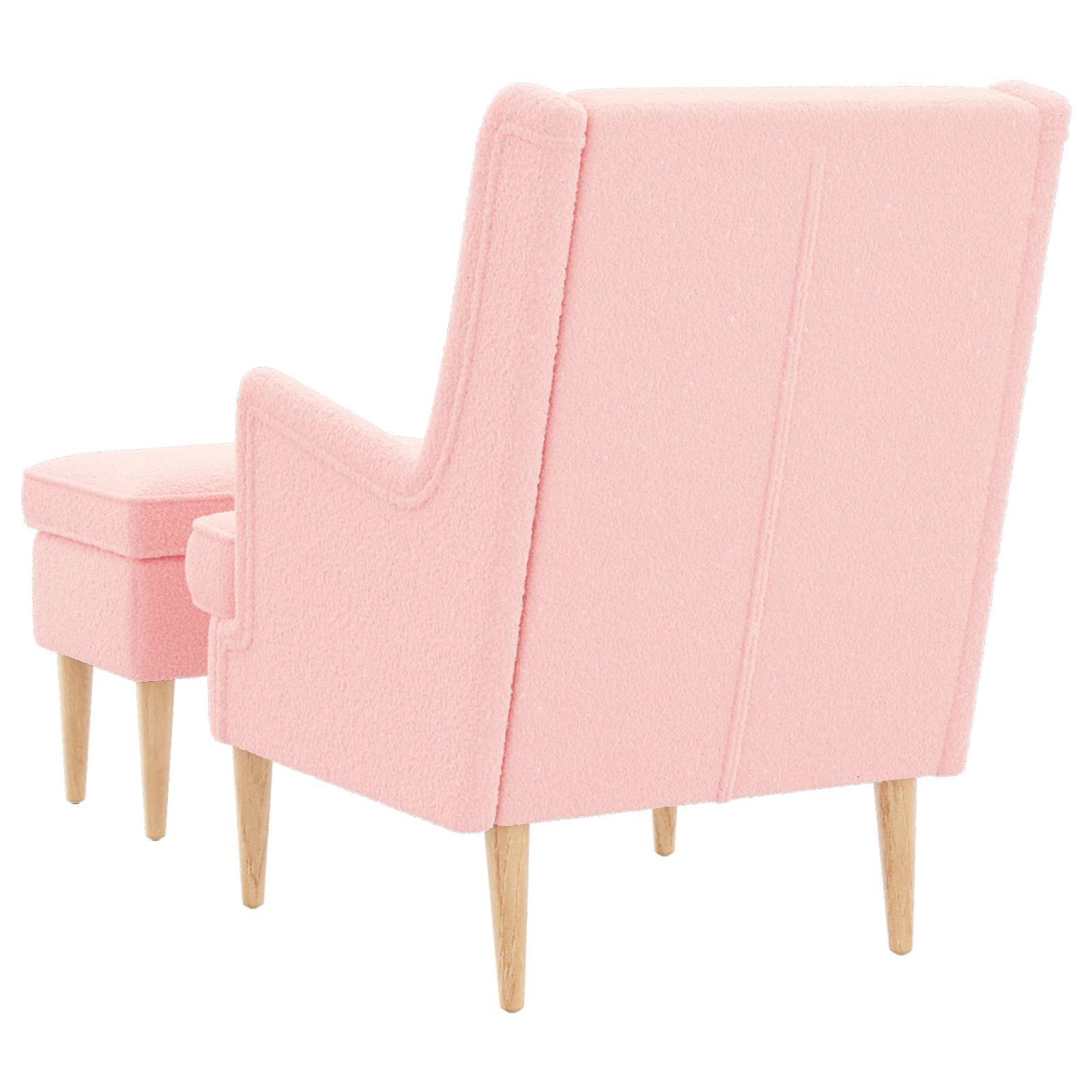 Fauteuil met Voetenbank 2 st Roze Bouclé - Afbeelding 7