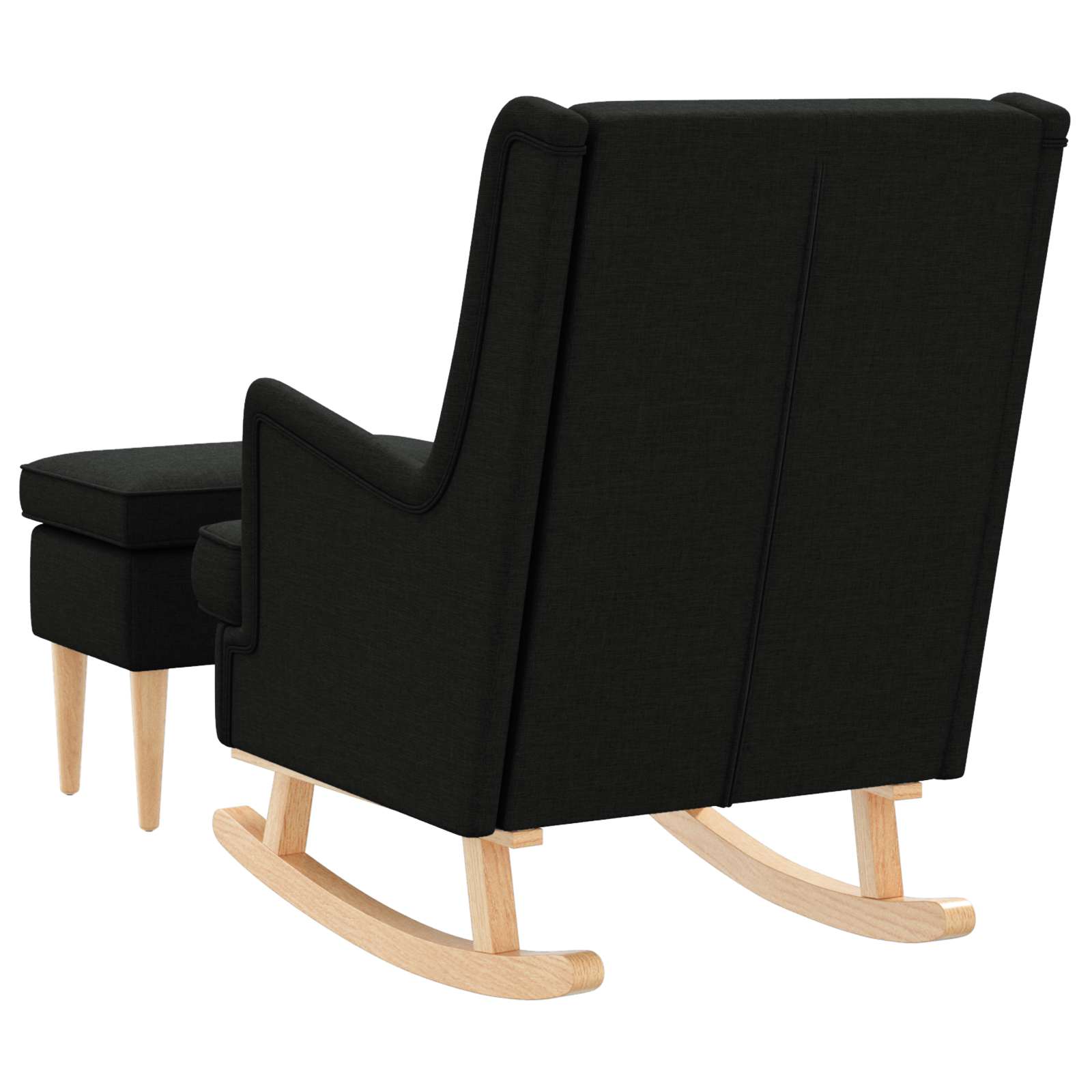 vidaXL Sessel mit Fußhocker 2 stk. Schwarz Stoff – Bild 7