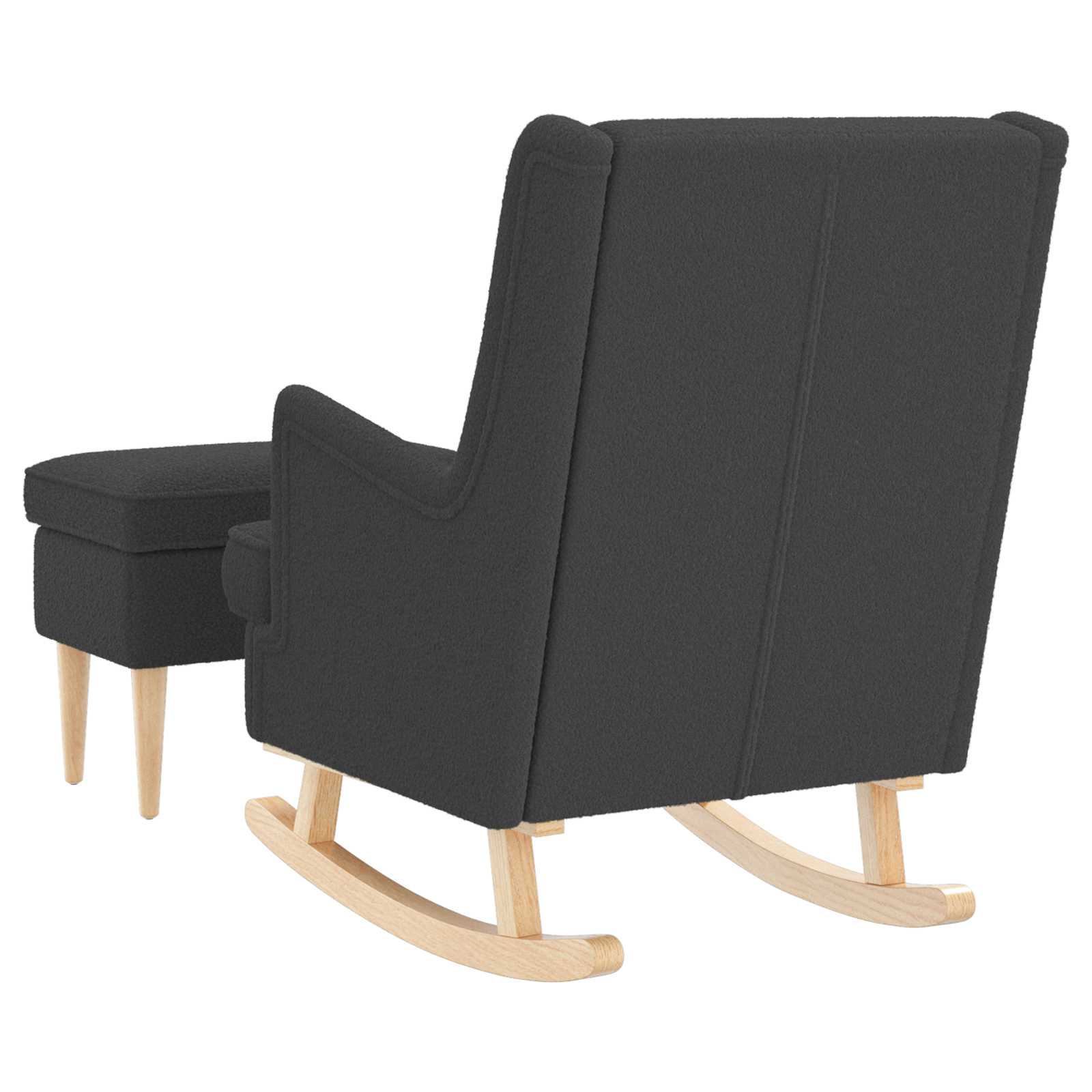 vidaXL Sessel mit Fußhocker 2 stk. Dunkelgrau Bouclé – Bild 7