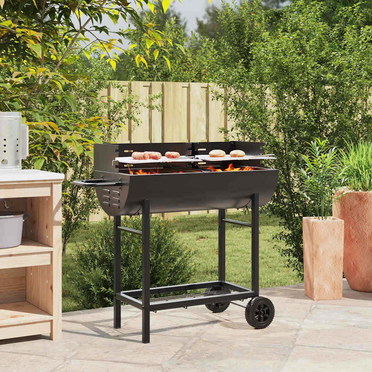 Kulgrill 96,5 x 42,5 x 88,5 cm Sort - Billede 3