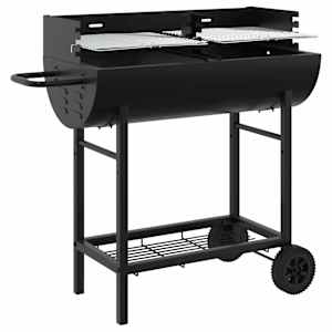 vidaXL S&uuml;si grill 96,5 x 42,5 x 88,5 cm Must