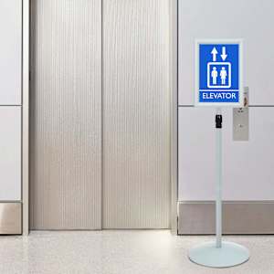 Stojalo za plakat srebrna 33 x 33 x 123 cm PVC in jeklo