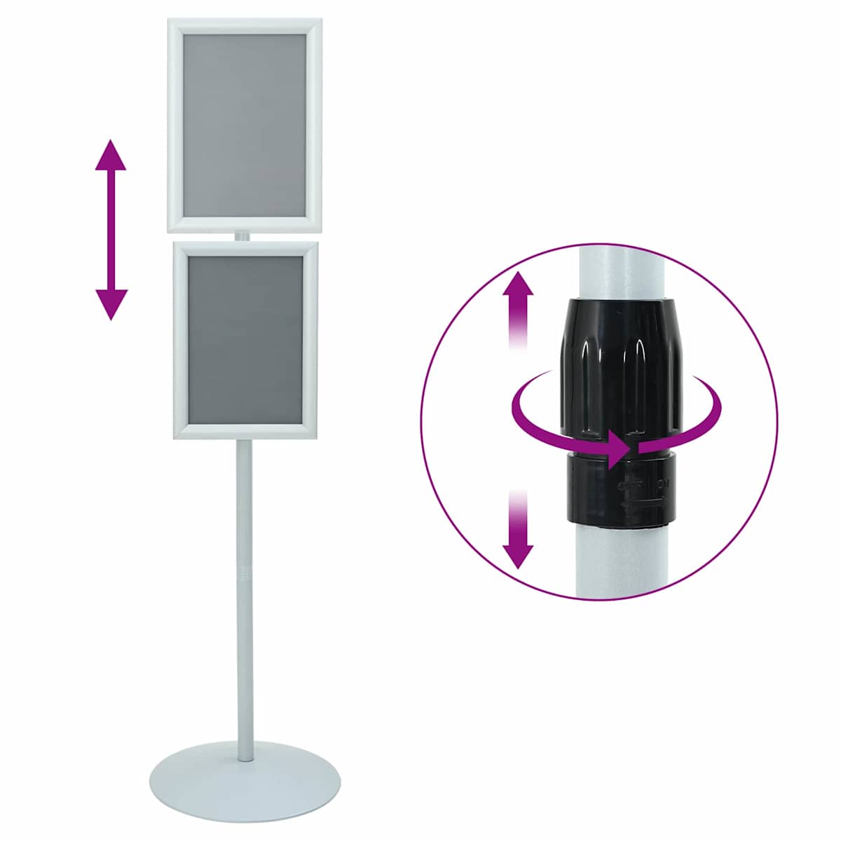 Pedestal Plakatstand PVC og Stål - Billede 11