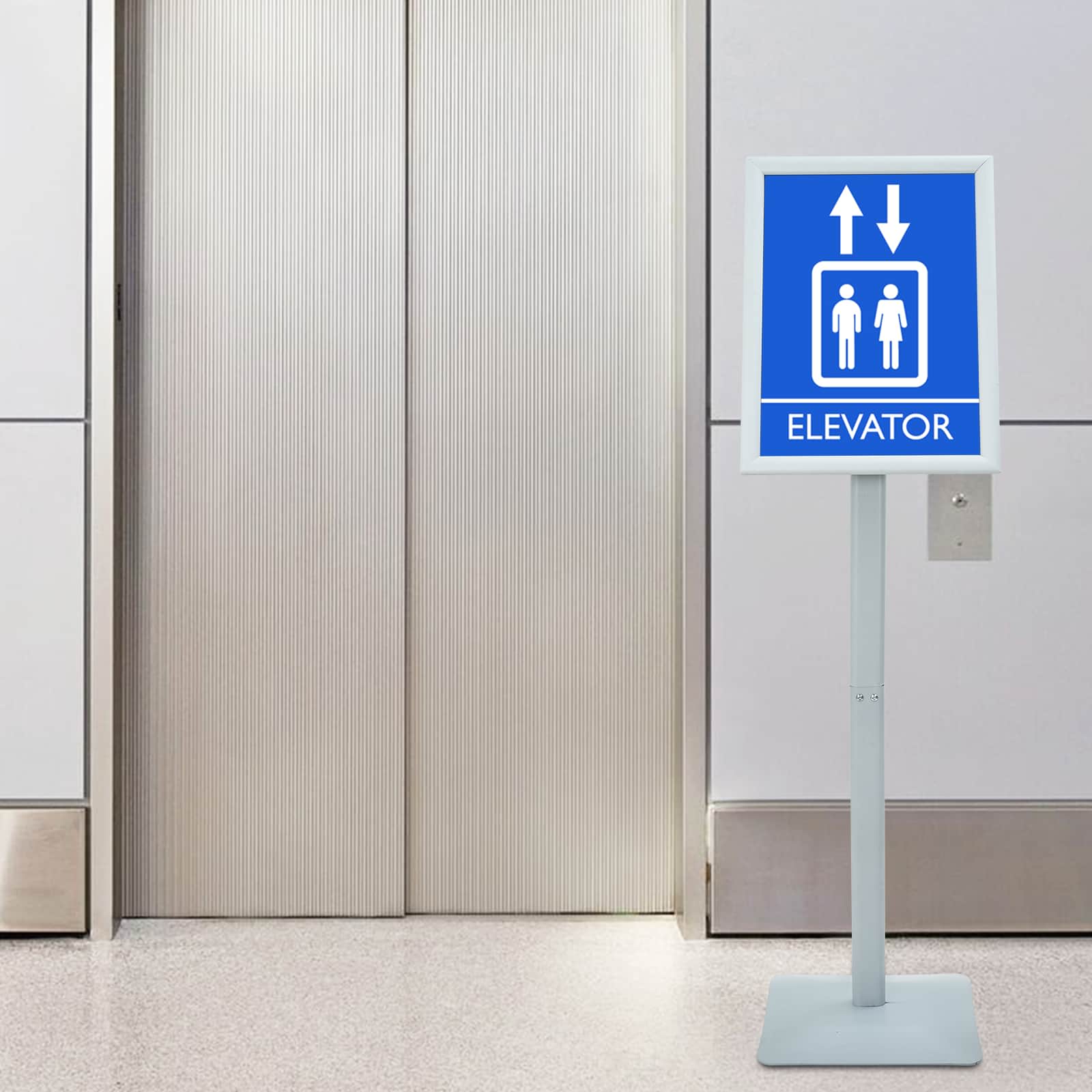 Stojalo za plakat srebrna 32,5 x 27 x 126 cm PVC in litina